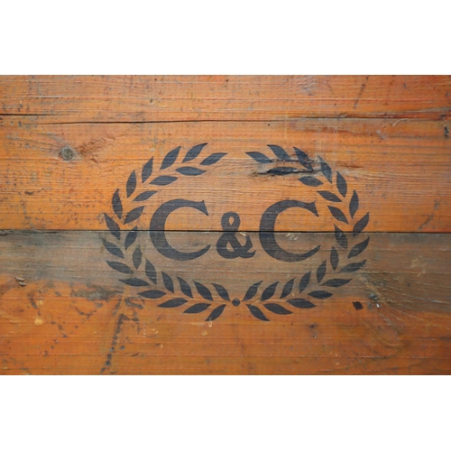 572 - A Vintage C&C Cordial Wooden 12 Bottle Crate