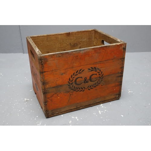 572 - A Vintage C&C Cordial Wooden 12 Bottle Crate