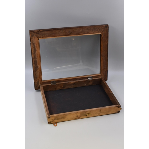 465 - Wood and Glass Counter Top Small Collectables Display Case (17