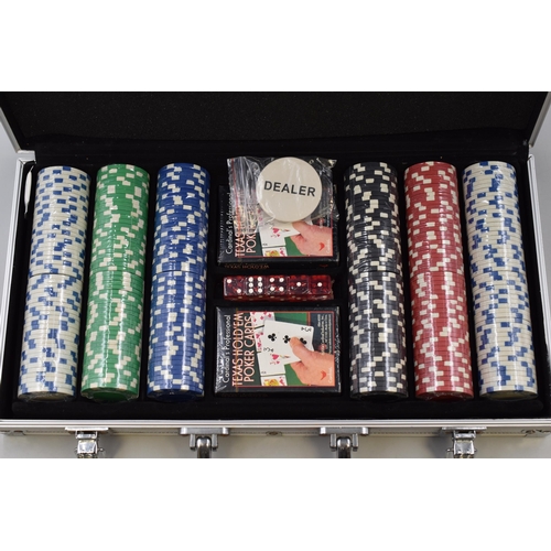 467 - New Professional Poker Set Complete in Aluminium Case