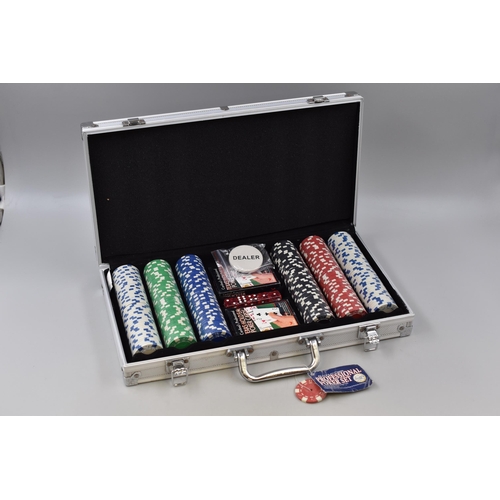 467 - New Professional Poker Set Complete in Aluminium Case