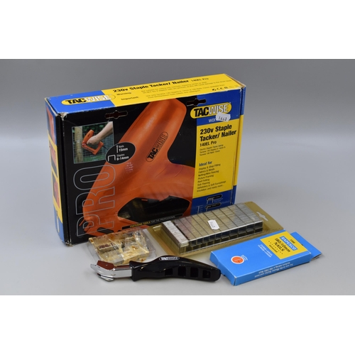 666 - A TacWise 230v Staple Tacker/Nailer With Various Staples and Staple Remover, Powers On When Tested