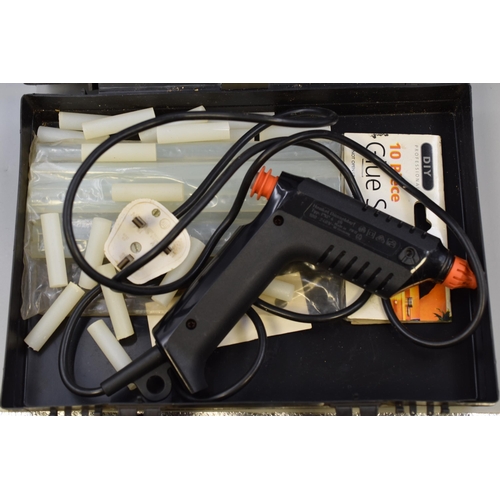 669 - SuperGloy Henkel Dusseldorf Glue Gun Complete in Case (Warms Up When Tested) and Carstore Air Compre... 