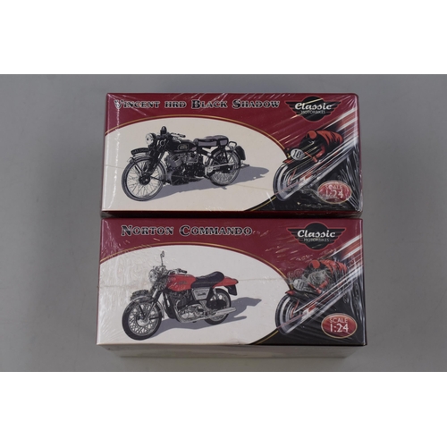 202 - Two Boxed and Sealed Model Bikes to Include Norton Commando and Vincent HRD Black Shadow