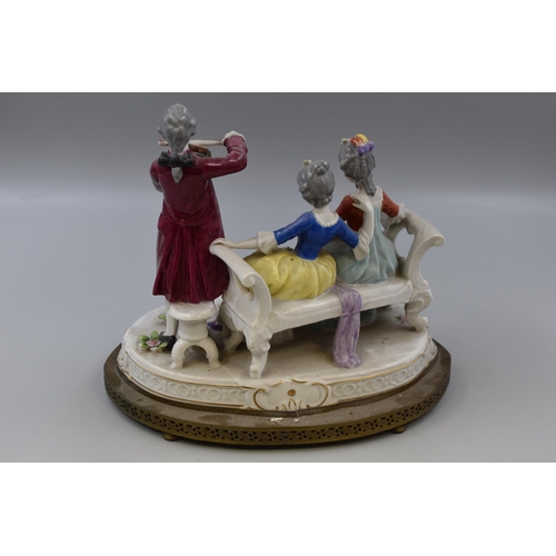 209 - Vintage Dresden Victorian Musical Scene Statue approx 12