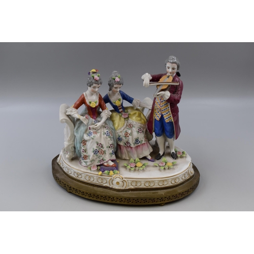 209 - Vintage Dresden Victorian Musical Scene Statue approx 12