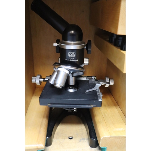 478 - Polish Leech Microscope in Box With Accessories