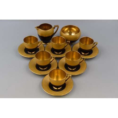 212 - Carleton Ware Art Deco 14 Piece Coffee Set (Chip to One Cup)