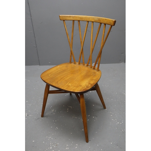 481 - Ercol Blonde Elm and Beech Windsor Drop Leaf Table with Four Candlestick Backed Chairs