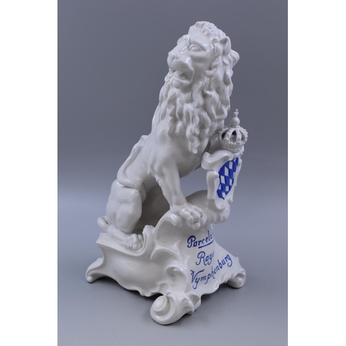 213 - Rare Vintage Ceramic Bavarian Lion with the Heraldic Shield of Nymphenburg Proudly Displayed 13