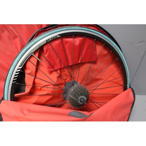 653 - Four Road Bike Wheels In Bags (One Bag AF), Includes Ten Speed DT Swiss, Roval, And Mavic