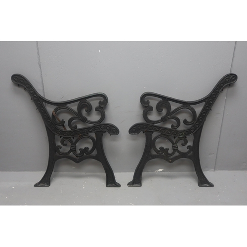 655 - A Pair of Vintage Cast Iron Bench Ends