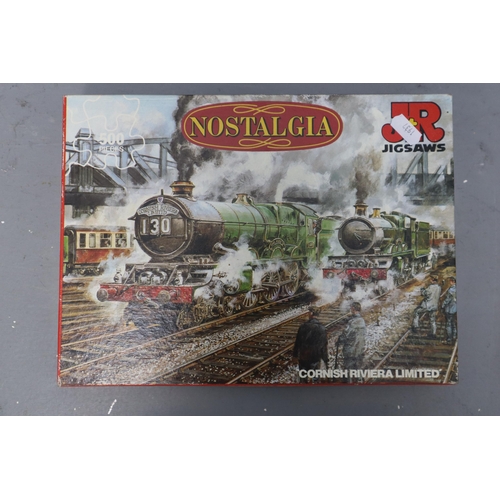 916 - Selection of Jigsaw Puzzles to Include Cats, Cottage Garden, Royal Wedding, Thunderbirds, Steam Engi... 