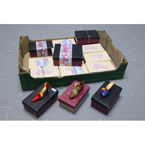 965 - Selection of Sixteen Boxed ' Just The Right Shoe Club' Collectible Miniature Shoes