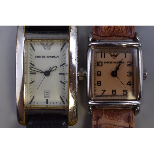 115A - Two Emporio Armani Ladies Watches (Working)