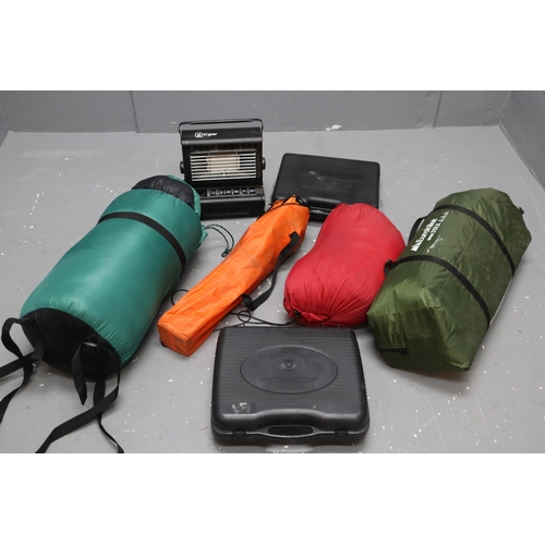 940 - A Selection of Unchecked Camping Items To Include Two Portable Gas Stoves, Portable Outdoor Gas Heat... 