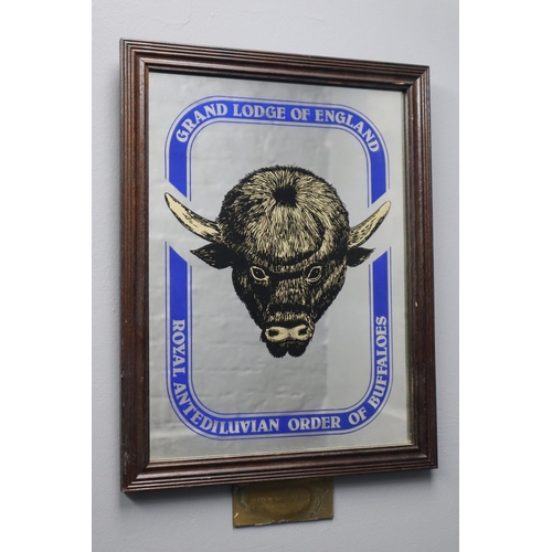 947 - A Selection of Royal Antediluvian Order of Buffaloes Items To Include Wicker Bull Head, Gavel, Pewte... 