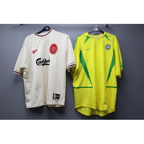 531B - A Selection of Football/Cricket Shirts (XXL) And Liverpool Scarf To Include Liverpool 05/06 European... 