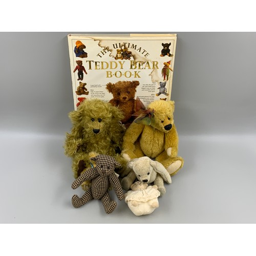 903 - Six Collectors Bears including Sherden and a Teddy Bear Collectors Book