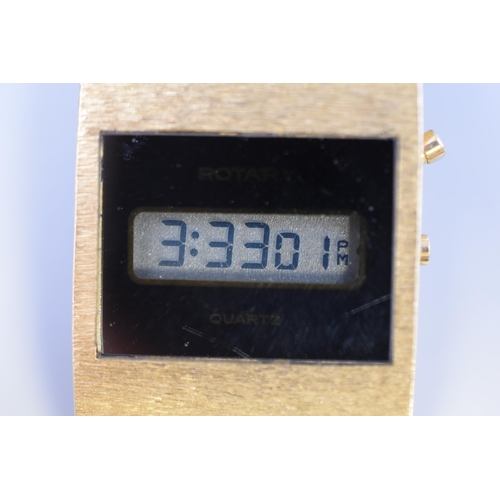 112 - Rare LCD Digital Rotary Watch Complete in Presentation Box (Working)