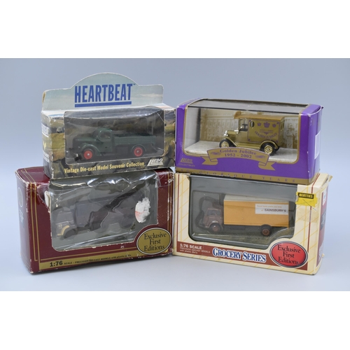 194 - Four Vintage Die-cast Vehicles to Include Heartbeat, Bedford TK '20 Boxvan Sainsbury's 22902, Bedfor... 