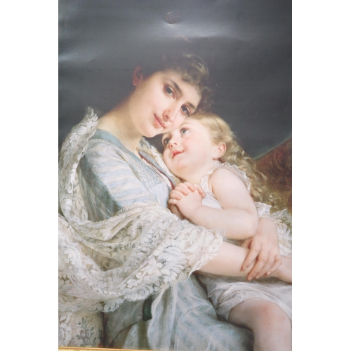 338 - Emile Munier Print in Gilt and Glass Framed Mount entitled Maternal Affection (27