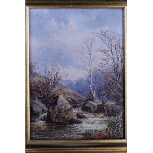 343 - Two W Greaves (1852 to 1938) Original Oil on Boards entitled Brook Scene and Early Spring with Furth... 