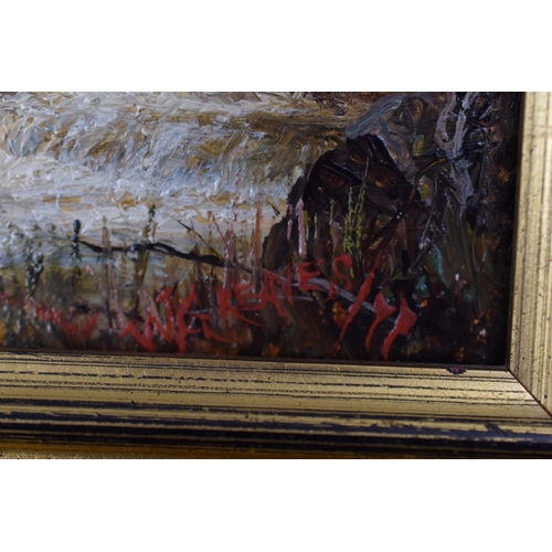 343 - Two W Greaves (1852 to 1938) Original Oil on Boards entitled Brook Scene and Early Spring with Furth... 