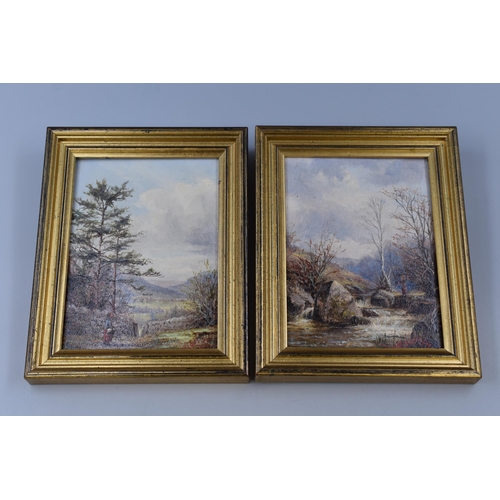 343 - Two W Greaves (1852 to 1938) Original Oil on Boards entitled Brook Scene and Early Spring with Furth... 