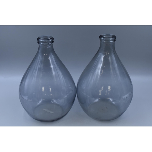 346 - Two Grey Glass Vases (20