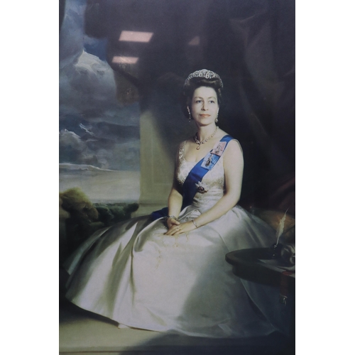 442 - Two Portrait Prints of Queen Elizabeth II, Includes John Townsend and Other. Largest Approx 37