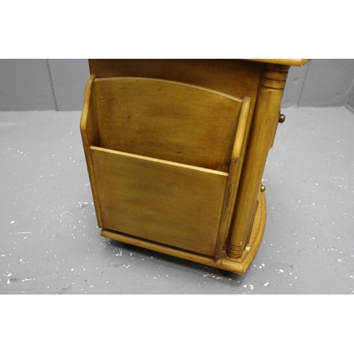 561 - Wooden Magazine Rack Bedside Table Unit Approx 18