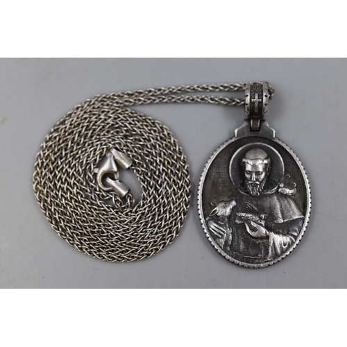 3 - Silver 925 St Francis Pendant Necklace