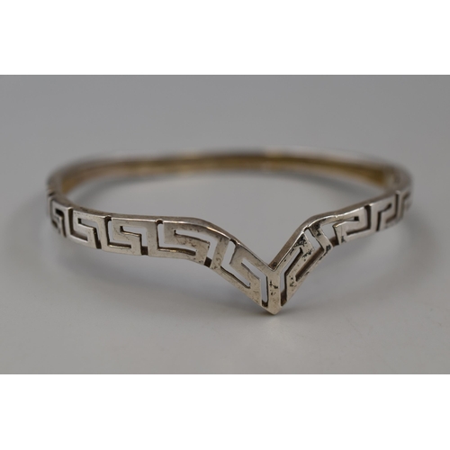 18 - Silver 925 Greek Key Design Bangle