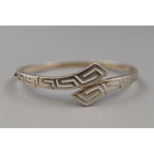 25 - Silver 925 Greek Key Design Bangle