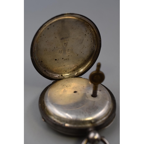 44 - A Hallmarked Chester Silver (Charles Horner/Charles Harris) Pocket Watch, Circa 1892. AF, With Key