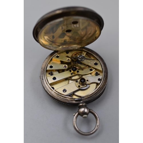 45 - A 935. Silver Cased Pocket Watch, With Key (Working)