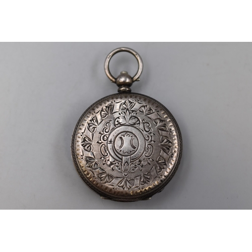 45 - A 935. Silver Cased Pocket Watch, With Key (Working)