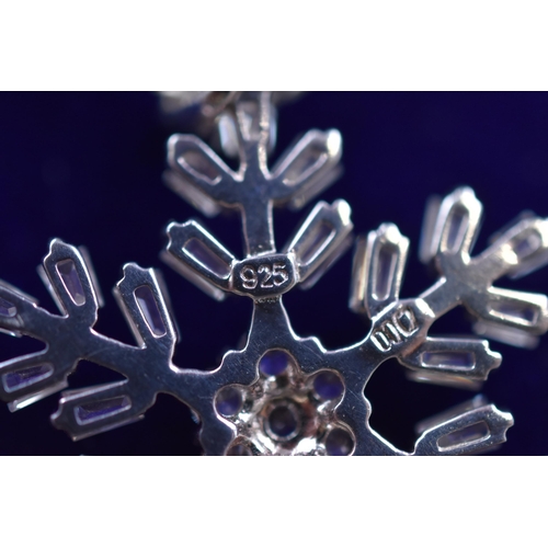 71 - Silver 925, Large Snowflake Pendant Necklace