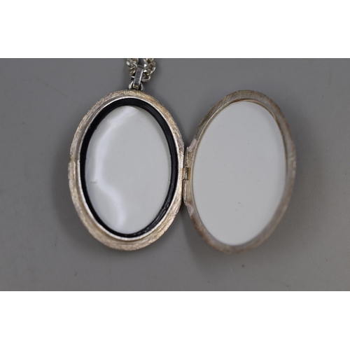 78 - Silver 925 Necklace with Large Hallmarked Locket