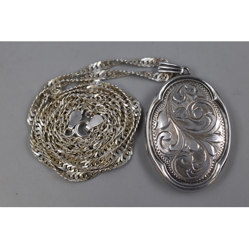 78 - Silver 925 Necklace with Large Hallmarked Locket