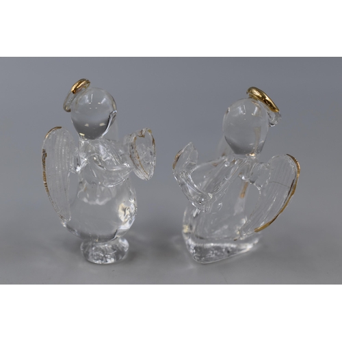 300 - Two Boxed Sets of Les Anges Du Bonheur Blown Glass Angel Ornaments