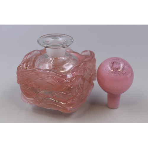 302 - A Mdina Maltese Glass Pink Swirl Decanter, Approx 5.5