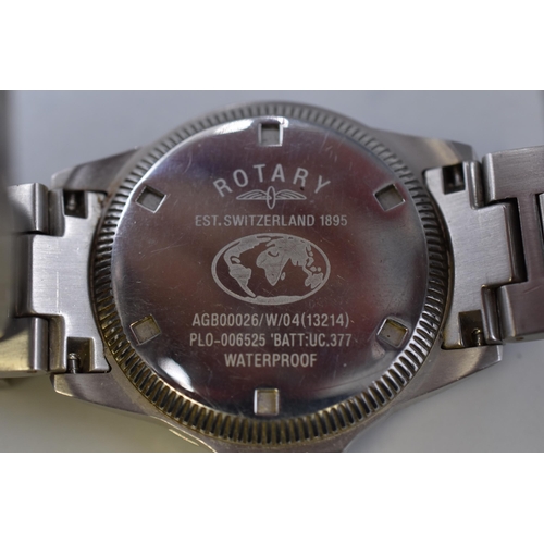 135 - A Rotary Aquaspeed Gent's Quartz Stainless Steel Day/Time Watch, Working