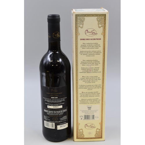 429 - A Sealed Bottle of Mucha Grands Vins D'Alfons Mucha Andre 2000 Red Wine, 75cl