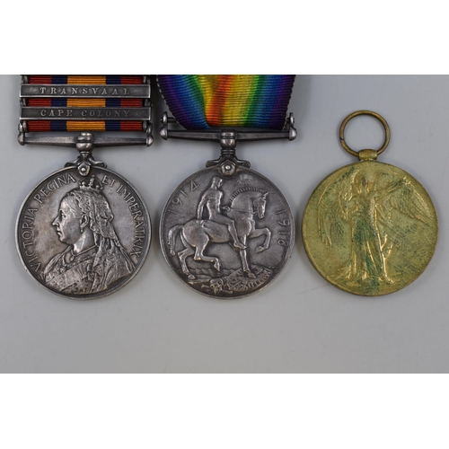 331 - A Queen Victoria Boer War Silver South Africa Four Clasp War Medal (1901-1902, Transval, Cape Colony... 