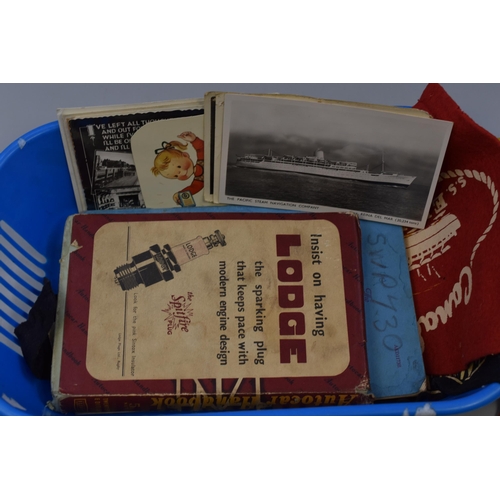 432 - Mixed Lot of Collectable Vintage items to include Canadian pacific and Montreal Flags, Postcards, Vi... 