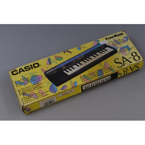 537 - Vintage Boxed Casio Tone Bank Keyboard SA-8 (Working When Tested)