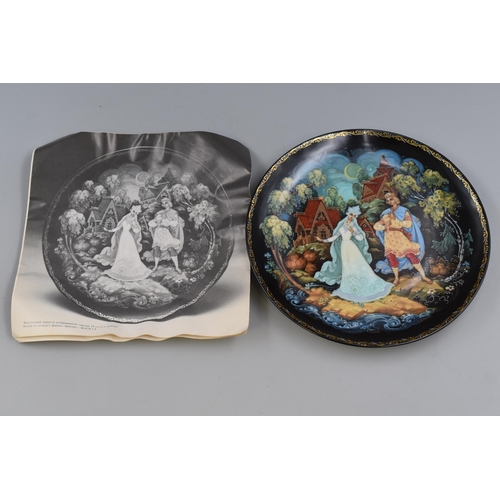 455 - 8 Hand Painted Russian Fairy tale collector plates with certificates of authenticity (no boxes)