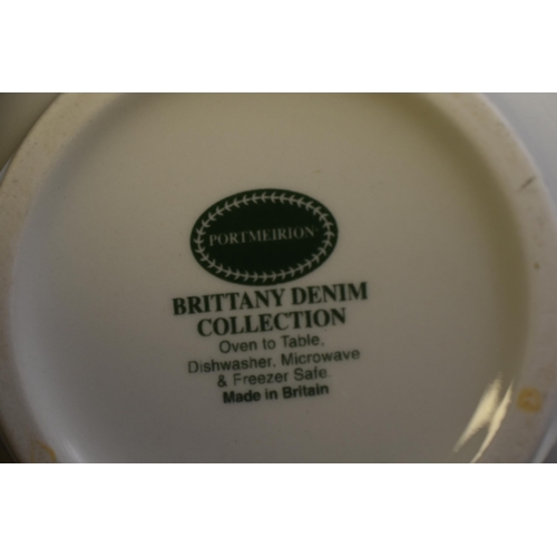 458 - Collection of Fine Quality Portmeirion Brittany Denim Pattern to include Four Bowls and Four Plates